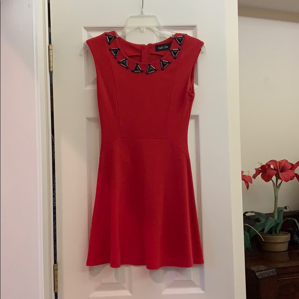 Red flirty fabric dress